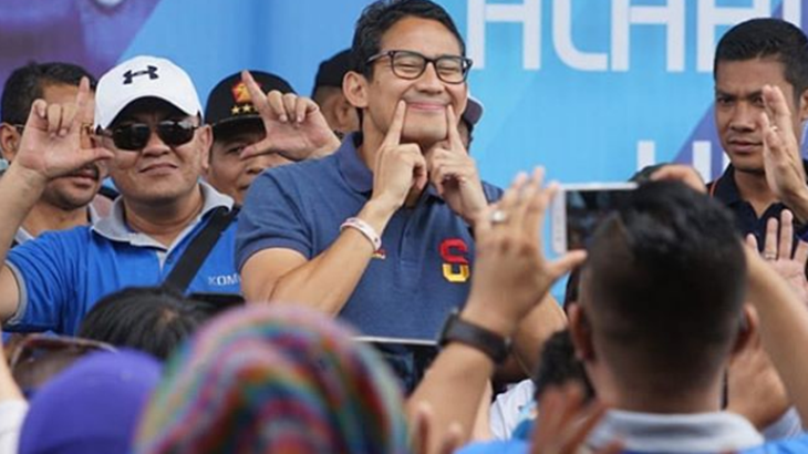 Cawapres nomor urut 02, Sandiaga Uno saat berada di Batu, Malang (@sandiuno)