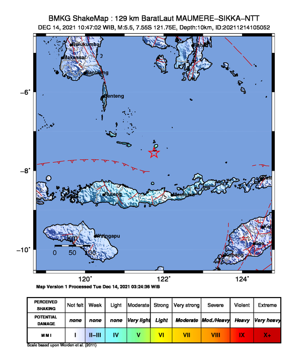Shakemap gempa.