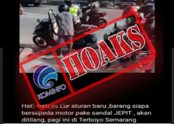 [HOAKS atau FAKTA]: Polisi di Semarang Tilang Pengendara Yang Pakai Sandal