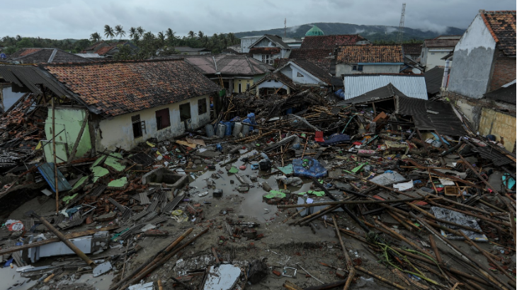 Kondisi Pasar Sumur usai diterjang tsunami, Foto: MP/Rizki Fitrianto