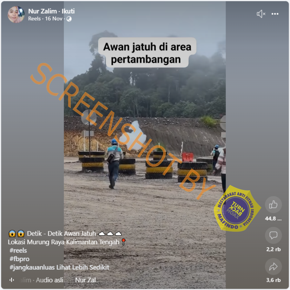 [HOAKS atau FAKTA]: Awan Jatuh di Tambang Adaro Kalimantan Tengah