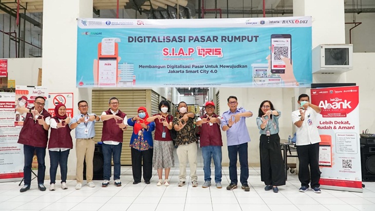 Mudahkan Transaksi Non-Tunai, Bank DKI Terapkan Digitalisasi di Pasar Rumput