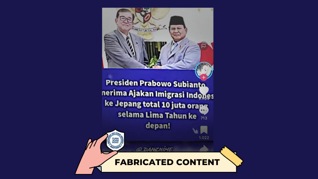 [HOAKS atau FAKTA]: Prabowo Setuju Kirim 10 Juta WNI ke Jepang