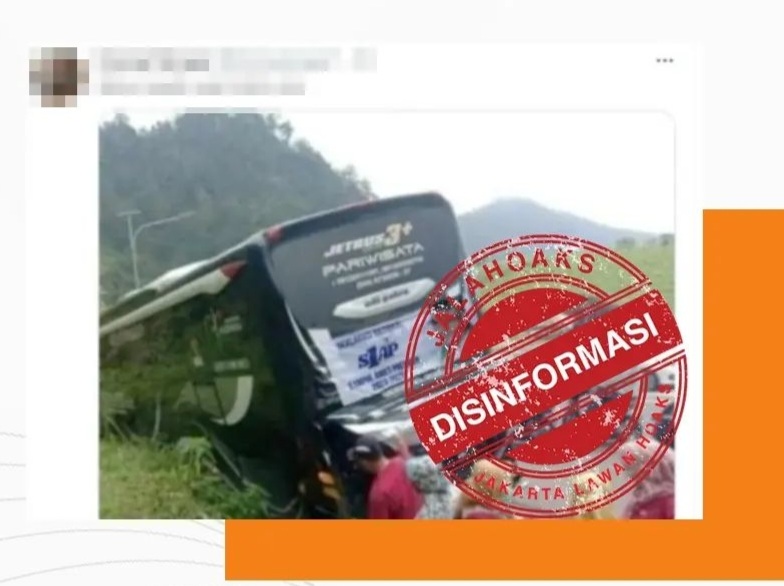 [HOAKS atau FAKTA]: Bus Rombongan Anies Terperosok ke Parit