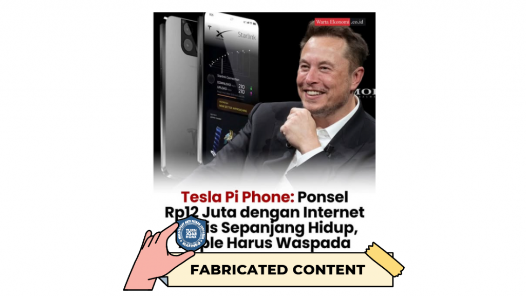 [HOAKS atau FAKTA] : Elon Musk Luncurkan Tesla Pi Phone, Gratis Internet Seumur Hidup