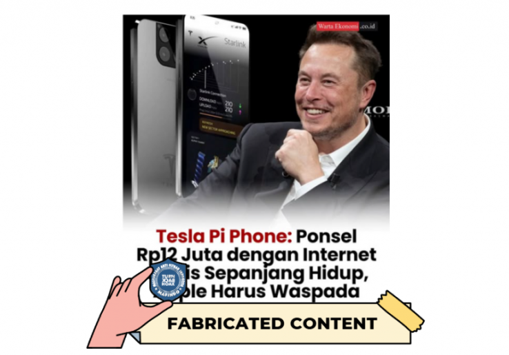 [HOAKS atau FAKTA] : Elon Musk Luncurkan Tesla Pi Phone, Gratis Internet Seumur Hidup