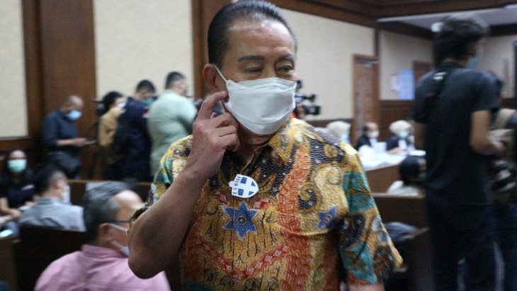 Terpidana kasus cessie Bank Bali Djoko Soegiarto Tjandra di Pengadilan Tipikor Jakarta, Senin (9/11). (Antara/Desca Lidya Natalia)