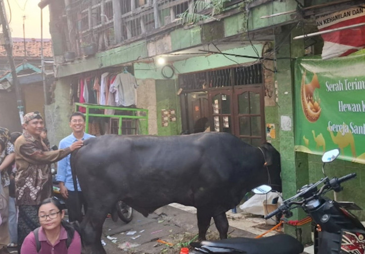 Wujud Toleransi, Gereja Santa Theresia Sumbangkan Sapi Kurban ke Umat Islam Tanah Abang