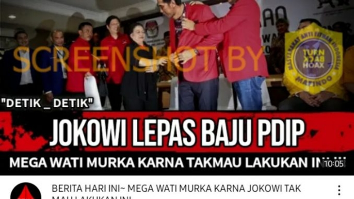 [HOAKS atau FAKTA]: Megawati Marah karena Jokowi Lepas Baju PDIP