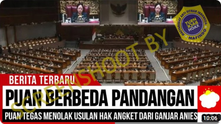 [HOAKS atau FAKTA]: Usul Hak Angket dari Anies dan Ganjar Ditolak Puan Maharani