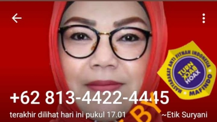 [HOAKS atau FAKTA]: Bupati Sukoharjo Etik Minta Sejumlah Uang