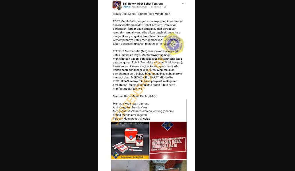 [HOAKS atau FAKTA]: Rokok Herbal Menyehatkan, Bisa Jaga Kesehatan Jantung hingga Sembuhkan Virus