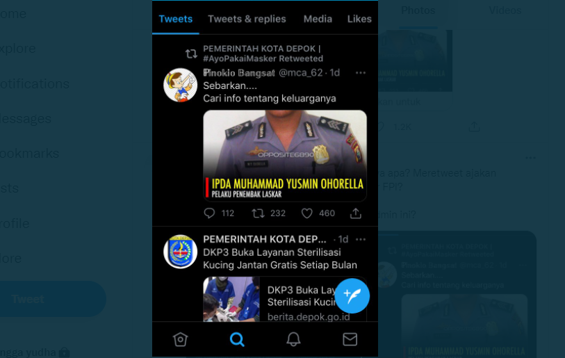 Akun Twitter Pemkot Depok Retweet 'Penembak Laskar FPI', Polisi Turun Tangan