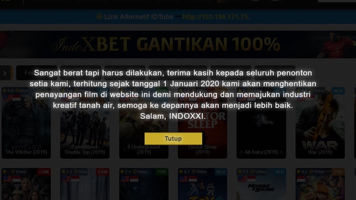Situs 'Pemersatu Anak Muda' IndoXXI Akan Ditutup, Begini Curahan Hati Warganet 