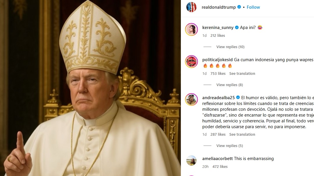 Trump Unggah Gambar AI Dirinya Jadi Paus di Instagram, Uskup Katolik New York Protes