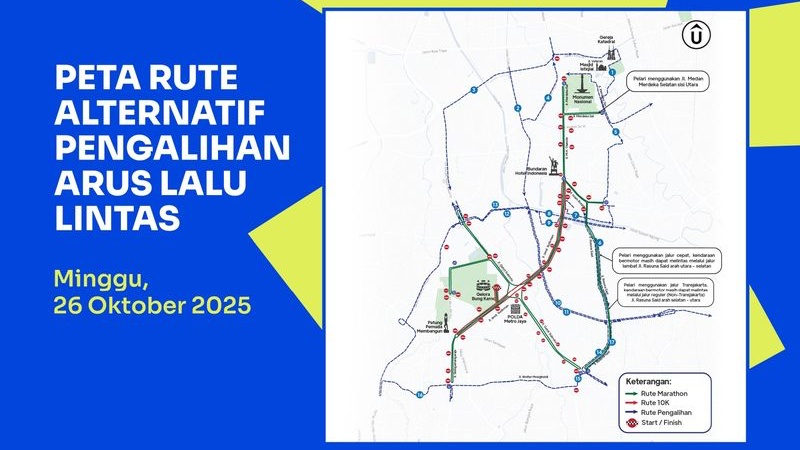 Catat! Ini Jadwal Penutupan Jalan dan Pengalihan Arus saat Jakarta Running Festival 2025