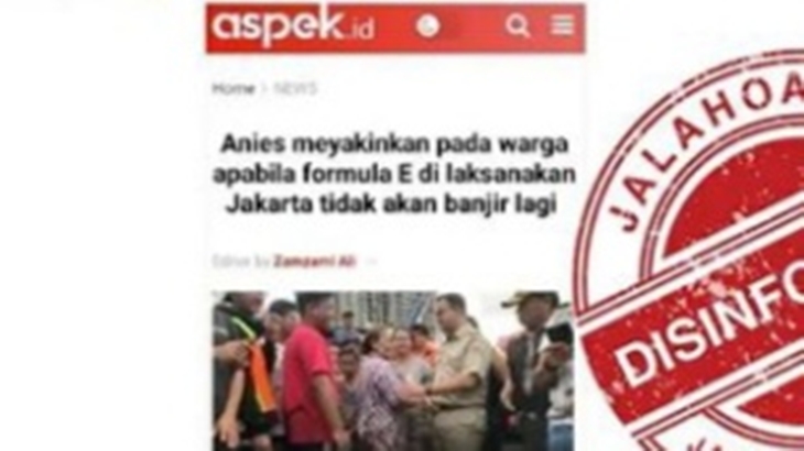 [HOAKS atau FAKTA]: Anies Yakin Jakarta Tak Banjir Lagi karena Formula E Sukses