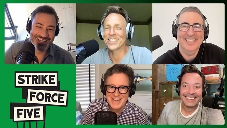 Stephen Colbert, Jimmy Fallon, dan Jimmy Kimmel Bahas Isu Mogok Kerja di Podcast