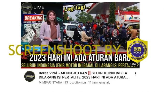 [HOAKS atau FAKTA]: Peraturan Baru, Seluruh Indonesia Dilarang Isi Pertalite