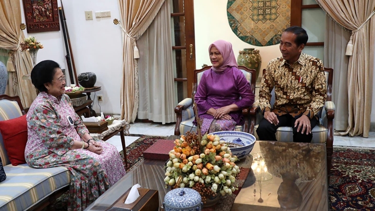 Jokowi dan Iriana Halalbihalal ke Kediaman Megawati di Teuku Umar