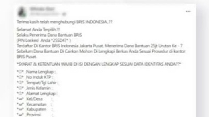[HOAKS atau FAKTA]: BPJS Bagikan Dana Bantuan Rp 25 Juta