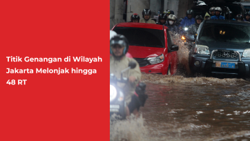 Titik Genangan di Wilayah Jakarta Melonjak hingga 48 RT