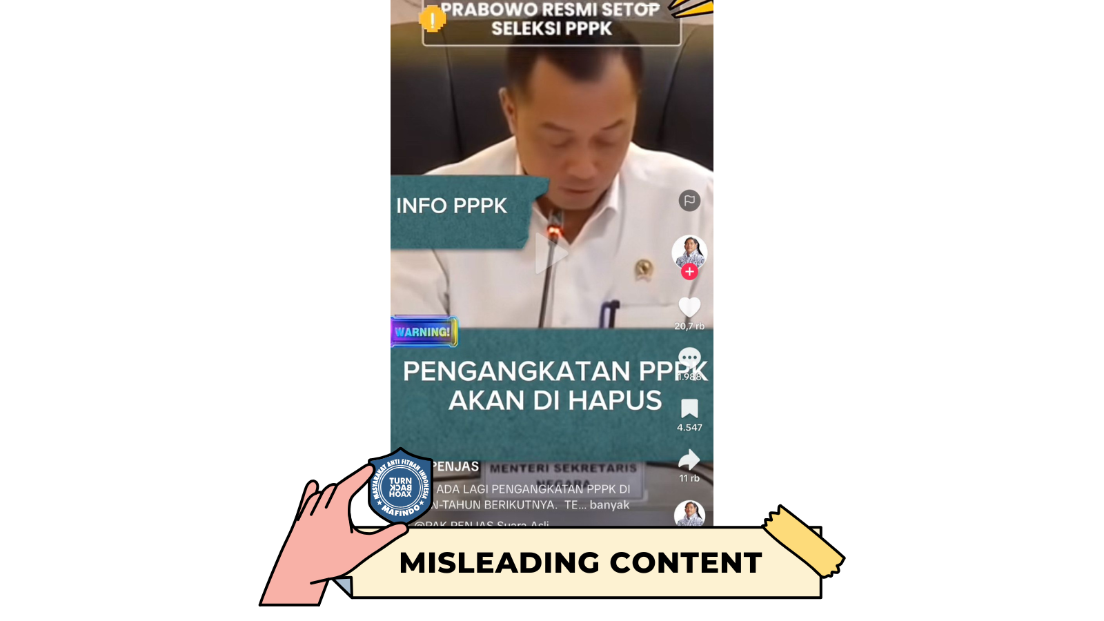 [HOAKS atau FAKTA]: Prabowo Hentikan Pengangkatan Pegawai Kontrak di Pemerintahan