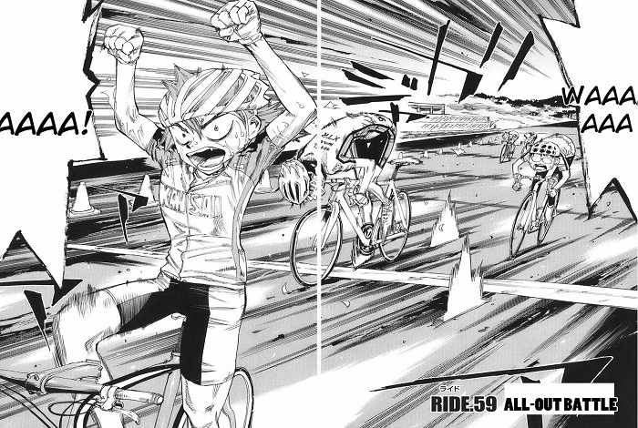 Komik Yowamushi Pedal mengangkat cerita pelajar SMA yang gemar balap sepeda