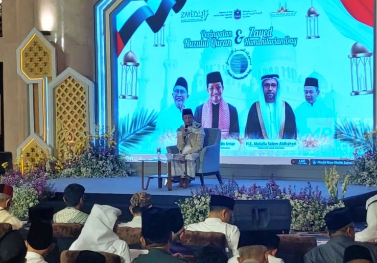 Peringatan Nuzulul Qur’an Masjid Zayed Dihadiri 8 Dubes, Menag Nazarudin: Al-Qur'an Memuaskan Intelektual Modern