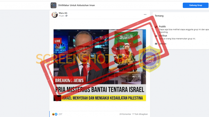 Tangkapan layar hoaks Israel menyerah. (Foto: Mafindo)