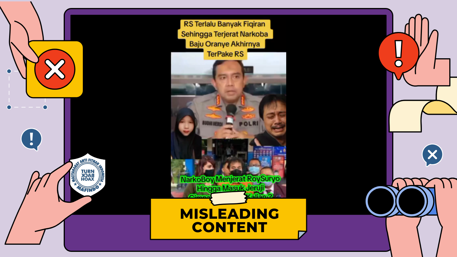 [HOAKS atau FAKTA] : Setelah Kasus Ijazah Jokowi, Roy Suryo Terjerat Narkotika