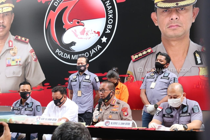 Konferensi pers terkait penangkapan bandar narkoba di Apartemen Kalibata City. (Foto: MP/Kanugrahan)