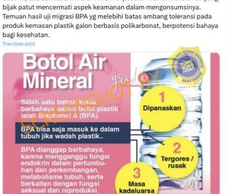 [HOAKS atau FAKTA]: Konsumsi Air Galon Isi Ulang Ganggu Fungsi Seksual