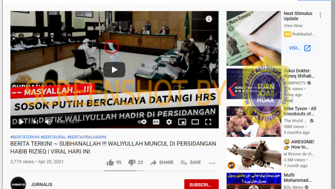 [HOAKS atau FAKTA]: Sosok Putih Bercahaya Datangi dan Bersimpuh Depan Rizieq
