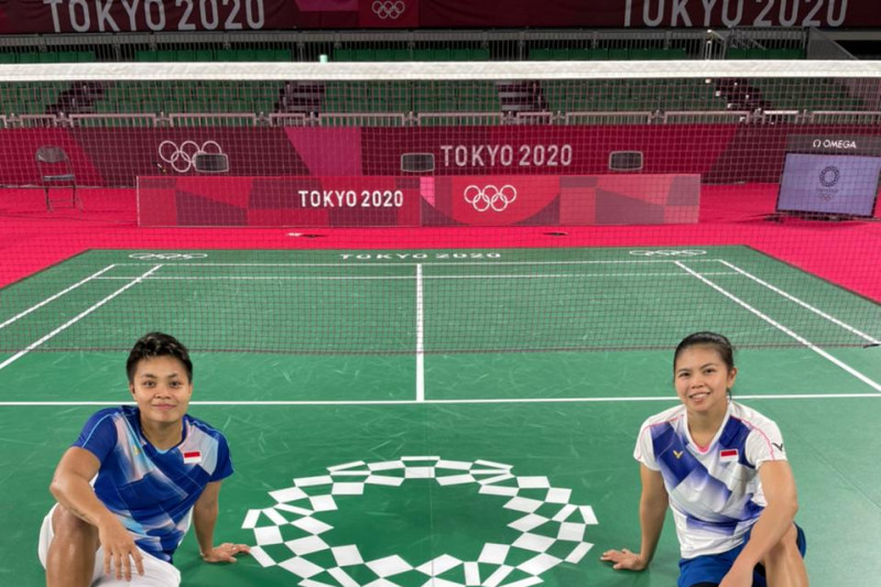 Ganda putri Indonesia Greysia Polii/Apriyani Rahayu sudah siap tempur jelang laga pembuka Olimpiade Tokyo 2020 yang akan berlangsung Sabtu. ANTARA/HO-PP PBSI