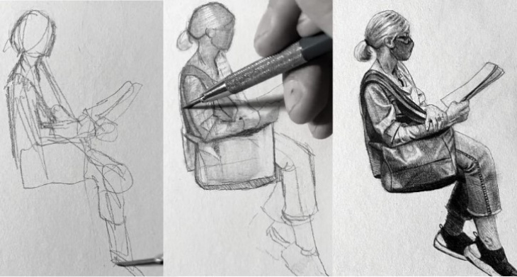 Seniman ini Viral Berkat Menggambar Sketsa Para Komuter Subway di New York