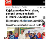 [HOAKS atau FAKTA]: Polisi dan Kejaksaan Periksa semua Orang yang Ikut Temu Alumni UGM bersama Jokowi
