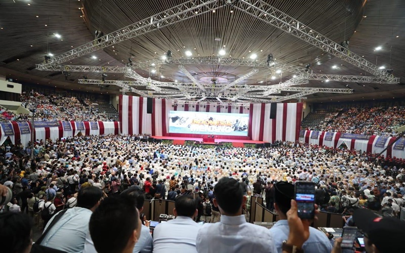 Suasana pidato kebangsaan Prabowo Subianto