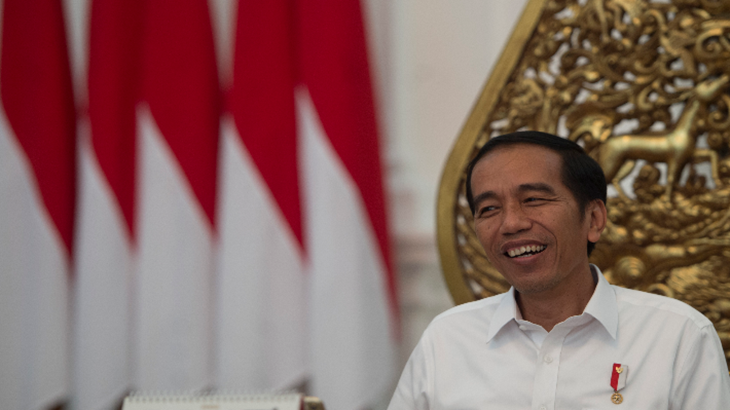 Jokowi Tertawa saat Ditanya Mengenai Pidato Indonesia Bubar