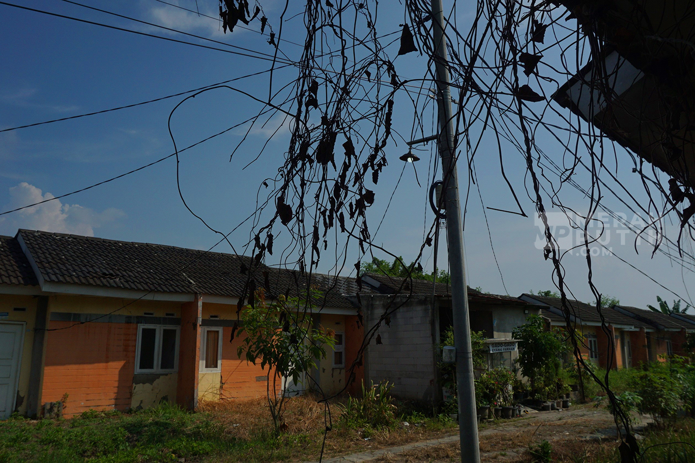 Kondisi tiang listrik Rumah KPR Bersubsidi yang terbengkalai.