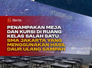 Penampakan Meja dan Kursi di Ruang Kelas Salah Satu SMA Jakarta yang Menggunakan Hasil Daur Ulang Sampah