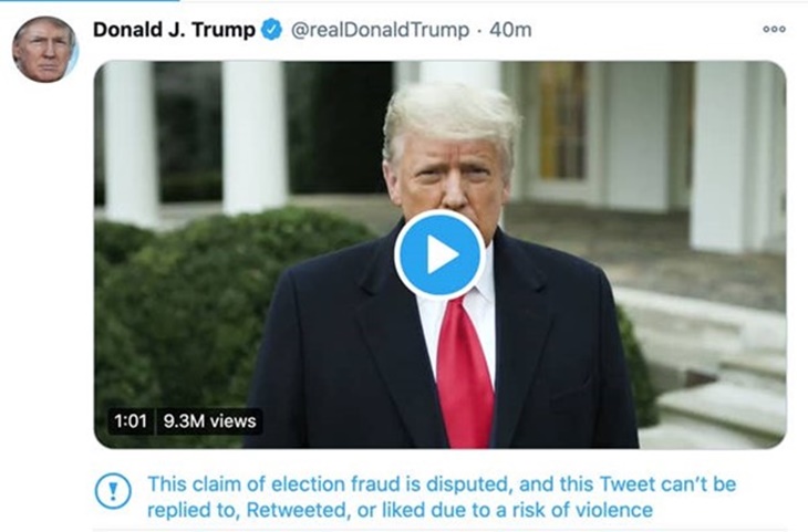 Facebook, YouTube, dan Twitter Hapus Video Trump untuk Perusuh