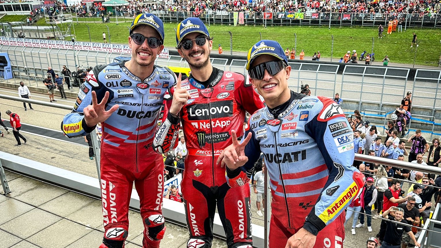 Fransesco Bagnaia, Marc Marquez, dan Alex Marquez raih podium MotoGP Jerman 2024