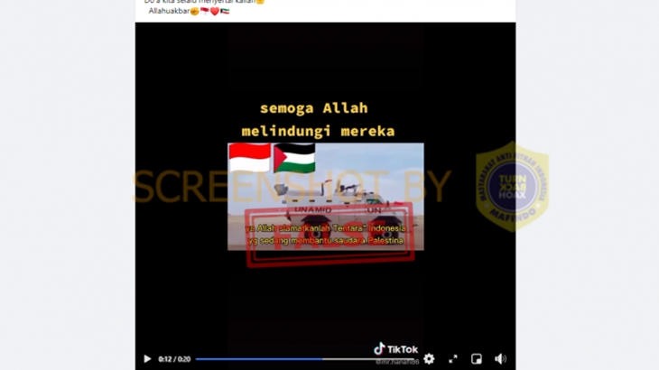 [HOAKS atau FAKTA]: TNI Diberangkatkan ke Palestina untuk Berperang