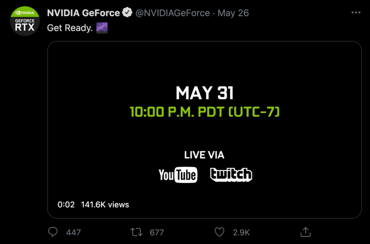 Nvidia Rilis Teaser GeForce RTX 3080 Ti