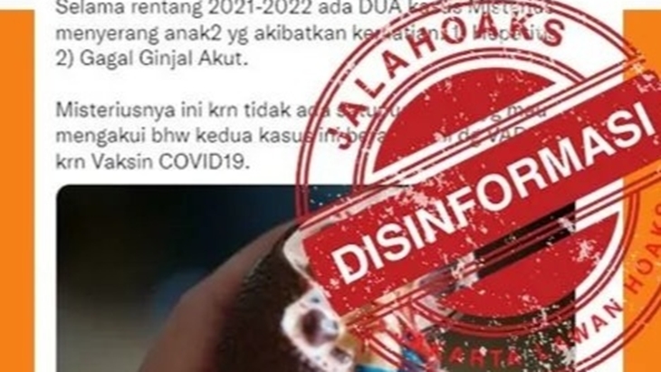 [HOAKS atau FAKTA]: Gangguan Ginjal Anak Disebabkan Vaksin COVID-19