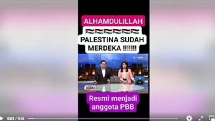 [HOAKS atau FAKTA] : Palestina Telah Merdeka dan Masuk Anggota PBB