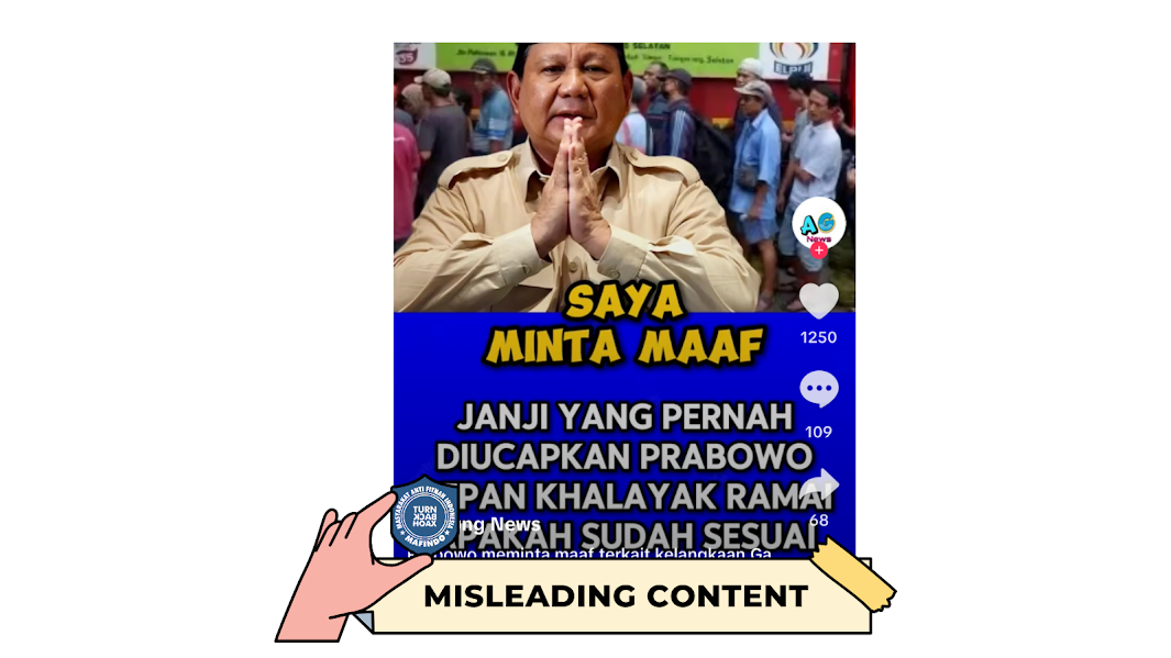 [HOAKS atau FAKTA] : Prabowo Meminta Maaf karena Gas LPG 3 Kilogram Sempat Langka