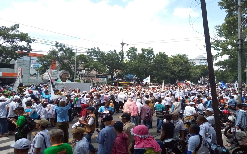 Suasana kampanye super akbar Prabowo-Sandi di Jawa Tengah