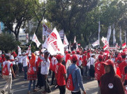  Ribuan Pendukung Jokowi Tumpah Ruah di Jalan Medan Merdeka